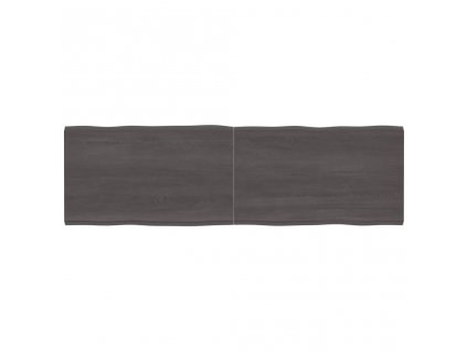 Stolní deska tmavě hnědá 200x60x(2-4)cm ošetřený dub živá hrana