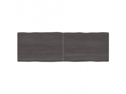 Stolní deska tmavě hnědá 180x60x(2-4)cm ošetřený dub živá hrana