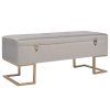 Lavice s úložným prostorem 105 cm šedá samet 247573