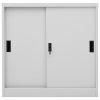 Kancelářská skříň posuvné dveře světle šedá 90x40x90 cm ocel