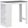 280216 vidaXL Bar Table with Shelf White 110x50x103 cm