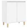 Příborník s dřevěnými nohami bílý 60x35x70 cm kompozitní dřevo