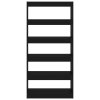 Knihovna / dělicí stěna černá 80 x 30 x 166 cm kompozitní dřevo