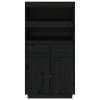 Skříň highboard černá 60 x 40 x 116,5 cm masivní borové dřevo