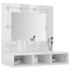 Zrcadlová skříňka s LED bílá s vysokým leskem 60x31,5x62 cm