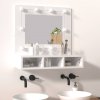 Zrcadlová skříňka s LED bílá s vysokým leskem 60x31,5x62 cm