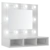 Zrcadlová skříňka s LED bílá s vysokým leskem 60x31,5x62 cm