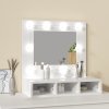 Zrcadlová skříňka s LED bílá s vysokým leskem 60x31,5x62 cm