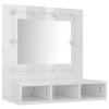 Zrcadlová skříňka s LED bílá s vysokým leskem 60x31,5x62 cm