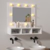 Zrcadlová skříňka s LED bílá s vysokým leskem 60x31,5x62 cm