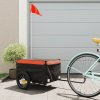 Vozík za kolo černý a oranžový 30 kg železo