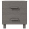 Noční stolky HAMAR 2 ks světle šedé 40x35x44,5 cm masivní dřevo