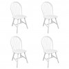 Jídelní židle 4 ks bílé masivní kaučukovník