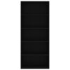 5patrová knihovna černá 80 x 30 x 189 cm kompozitní dřevo