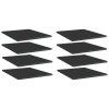 Police na knihy 8 ks černé lesklé 40x50x1,5 cm kompozitní dřevo