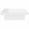 Konferenční stolek bílý lesklý 90 x 90 x 28 cm kompozitní dřevo