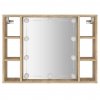 Zrcadlová skříňka s LED dub sonoma 76x15x55 cm