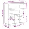 Skříň highboard šedá 100x40x108,5 cm masivní borové dřevo