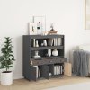 Skříň highboard šedá 100x40x108,5 cm masivní borové dřevo