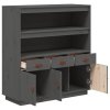 Skříň highboard šedá 100x40x108,5 cm masivní borové dřevo