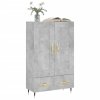 Skříň highboard betonově šedá 69,5x31x115 cm kompozitní dřevo