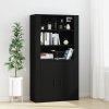 Nástěnná skříňka černá 80x33x80 cm kompozitní dřevo