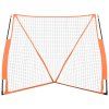 Přenosná baseballová síť oranžová/černá 183x182x183cm polyester 93737