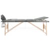 Masážní stůl se 3 zónami dřevěný rám antracitový 186 x 68 cm