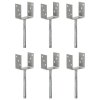 Plotové kotvy 6 ks stříbrné 10 x 6 x 30 cm pozinkovaná ocel