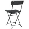 Skládací bistro židle 4 ks černé polyratan a ocel