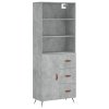 Skříň highboard betonově šedá 69,5x34x180 cm kompozitní dřevo