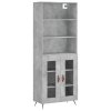 Skříň highboard betonově šedá 69,5x34x180 cm kompozitní dřevo