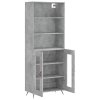 Skříň highboard betonově šedá 69,5x34x180 cm kompozitní dřevo