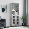 Skříň highboard betonově šedá 69,5x34x180 cm kompozitní dřevo