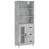 Skříň highboard betonově šedá 69,5x34x180 cm kompozitní dřevo