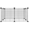 8dílná klec pro domácí mazlíčky černá 35 x 35 cm ocelová