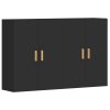 Nástěnné skříňky 2 ks černé kompozitní dřevo