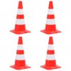 Reflexní dopravní kužely 4 ks červené a bílé 50 cm