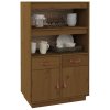Skříň highboard medově hnědá 67x40x108,5 cm masivní borovice