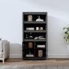 Skříň highboard šedá 80 x 35 x 154 cm masivní borové dřevo