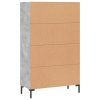 Skříň highboard betonově šedá 69,5x31x115 cm kompozitní dřevo