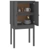 Skříň highboard šedá 60x40x120 cm masivní borové dřevo