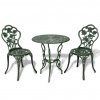 3dílný bistro set litý hliník zelený 42164