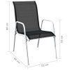 3dílný bistro set ocelový černý 43314