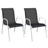 3dílný bistro set ocelový černý 43314