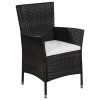 3dílný bistro set polyratan černý 44094