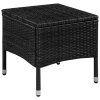 3dílný bistro set polyratan černý 44094