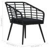 3dílný bistro set polyratan černý 48579