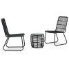 3dílný bistro set polyratan černý 48585