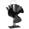 Teplem poháněný ventilátor na kamna 3 lopatky černý 51240
